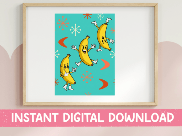 Download Retro Dancing Banana Characters Pattern - Character Collection