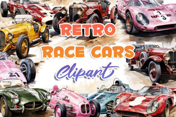 Download RETRO RACE CARS Clipart - Cars Collection