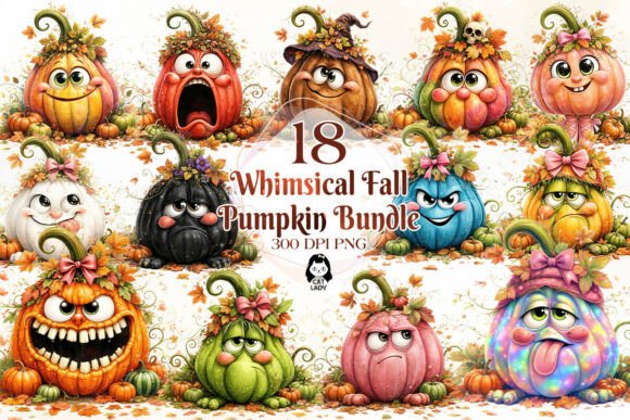 Download Whimsical Fall Pumpkin Clipart PNG - Pumpkin clipart Collection