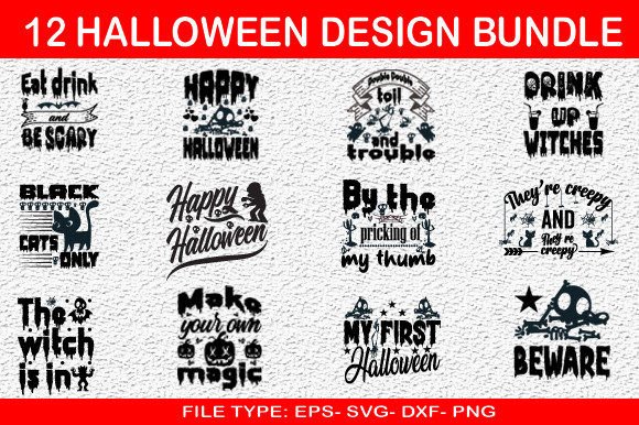 Download 12 Halloween Quotes Designs Bundle - Halloween quotes Collection