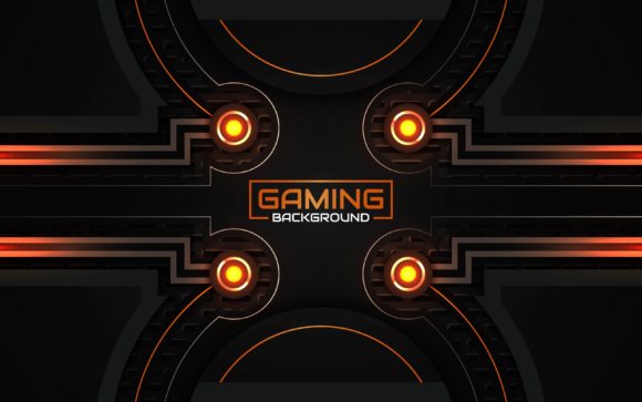 Download Futuristic Orange Gaming Background - Premium Bundle