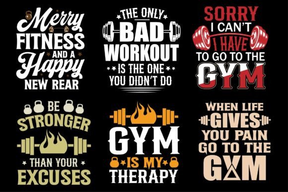Download Gym Workout Fitness T-Shirt Bundle - Fitness Collection